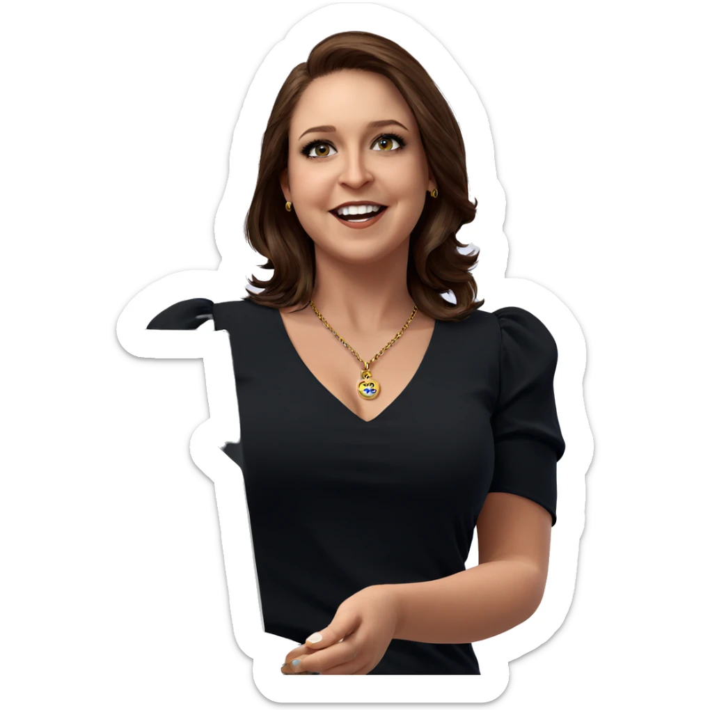 brown-haired girl with necklace sticker