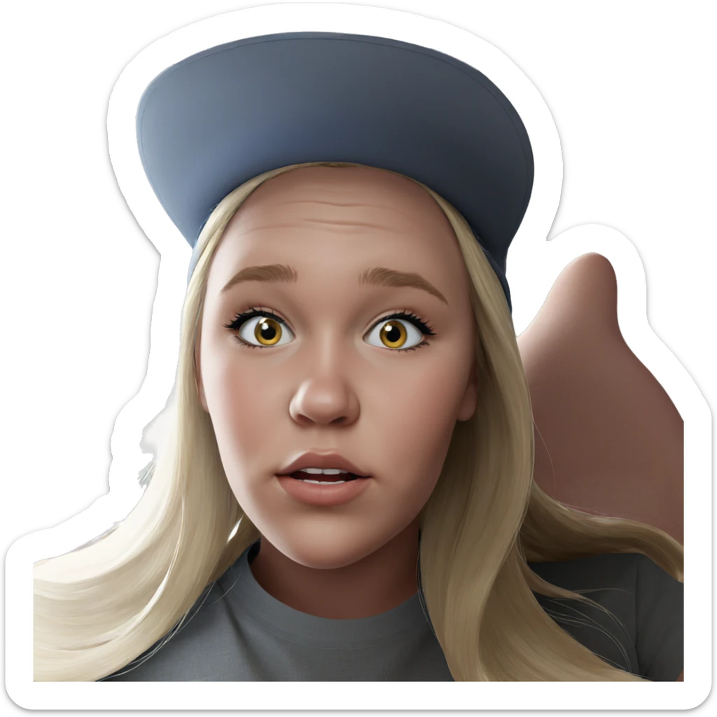 blonde girl in hat portrait sticker