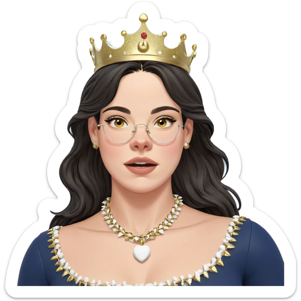 girl in snowy crown scene sticker