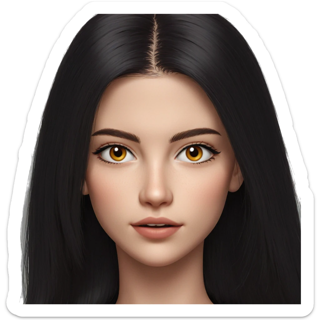 realistic portrait of girl sticker