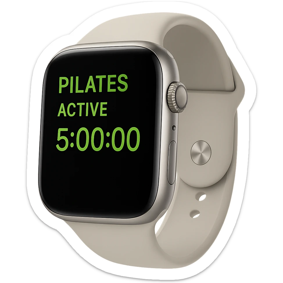 smartwatch con modalità attiva di pilates che segna 5 ore di pilates, REALISTICA 4K sticker