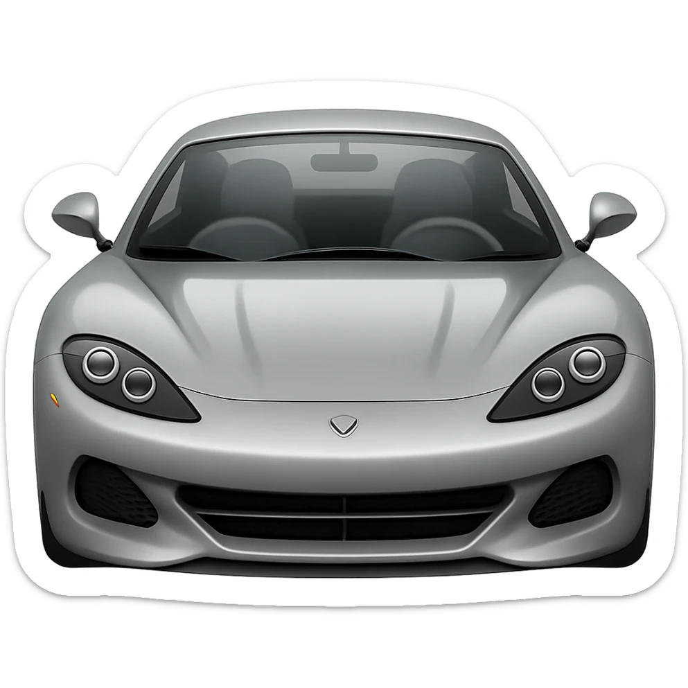 Change the green sports car to gray color in emoji style. Remove the background. The style should resemble apple style emojis with concise details. sticker