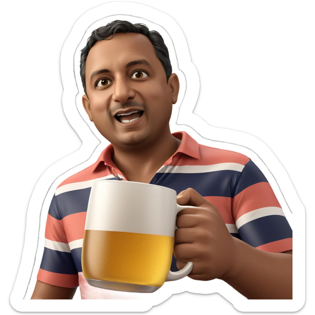 holding a mug of beer sticker