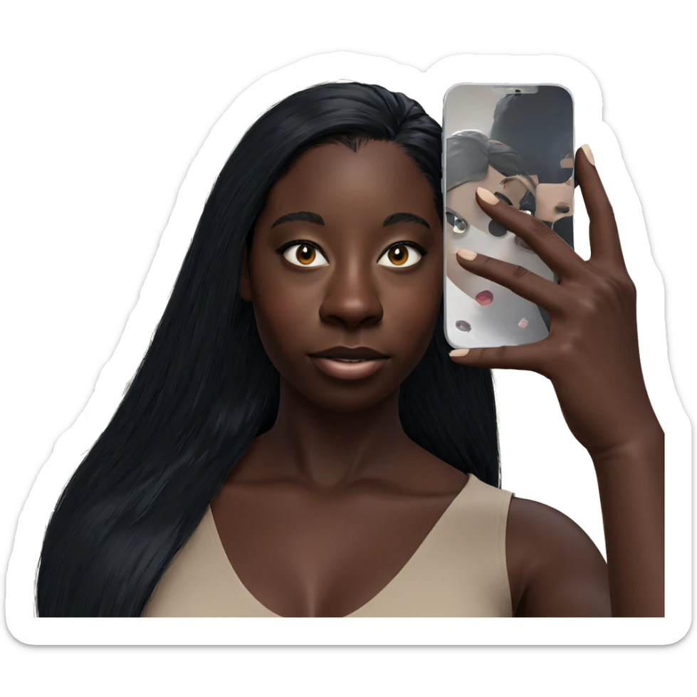 selfie of dark-skinned girl sticker