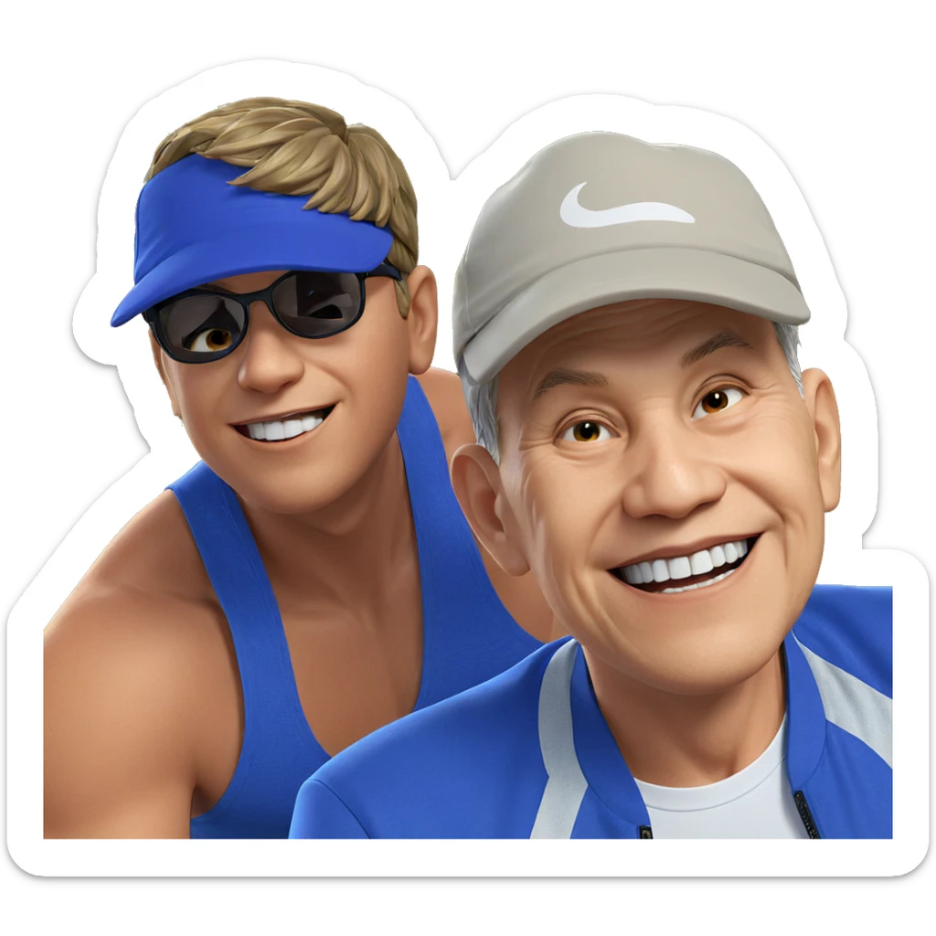 boys having fun in the sun sticker