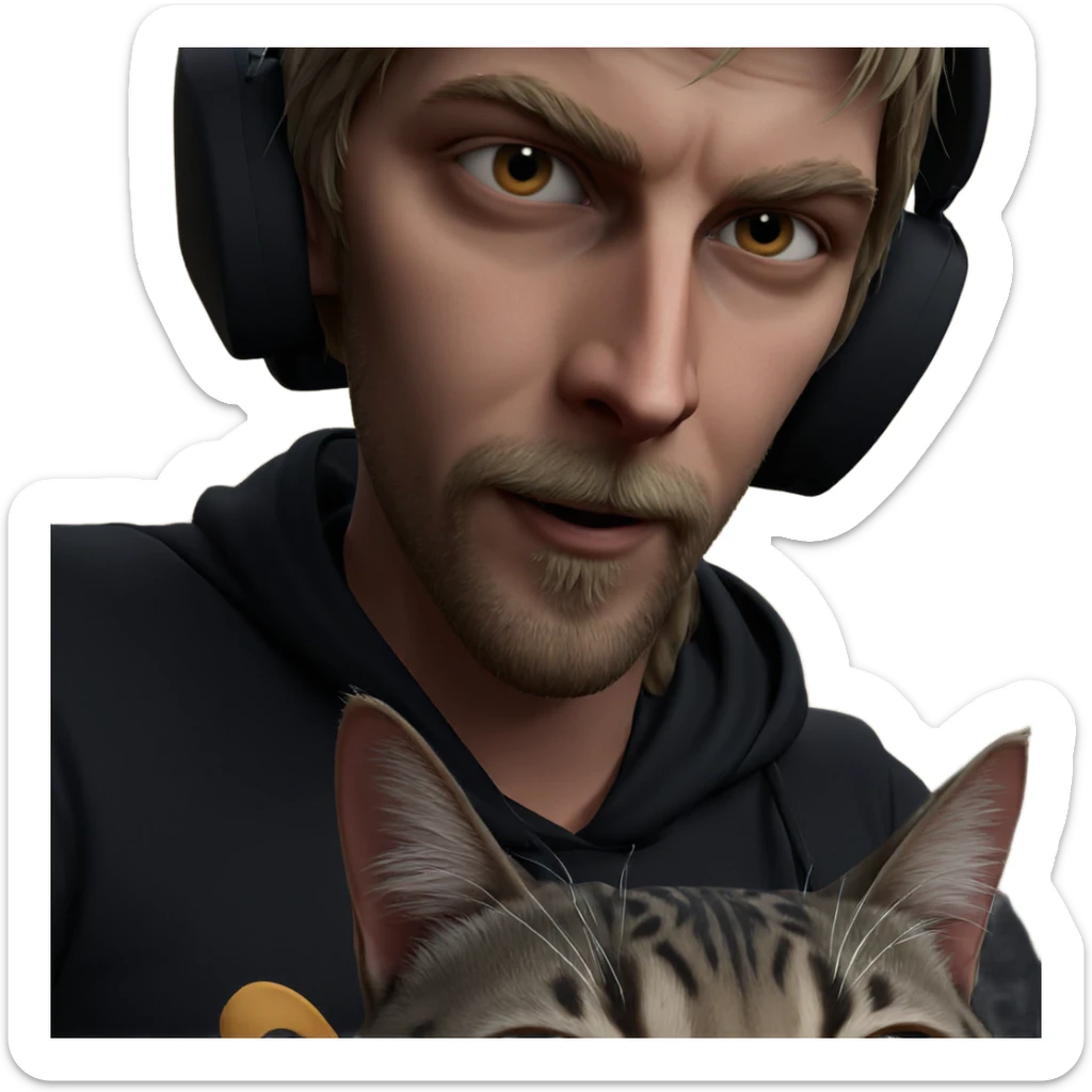 realistic male cat meme sticker