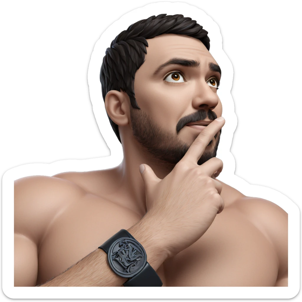 muscular male portrait in focus sticker