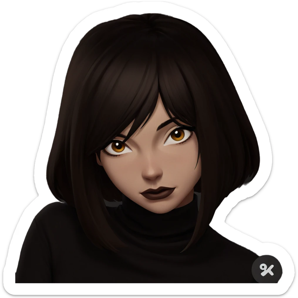 girl with brown eyes portrait sticker