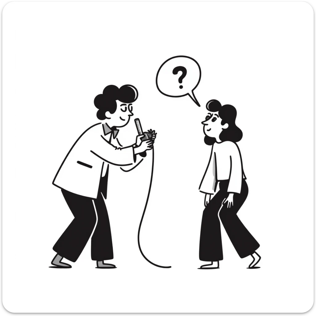 Doctor examining patient's skin with dermatoscope, skin cancer screening test sticker