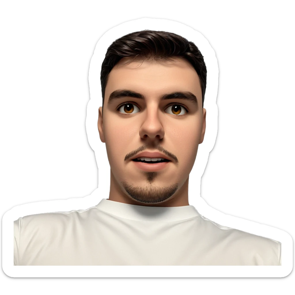 handsome man in white shirt sticker