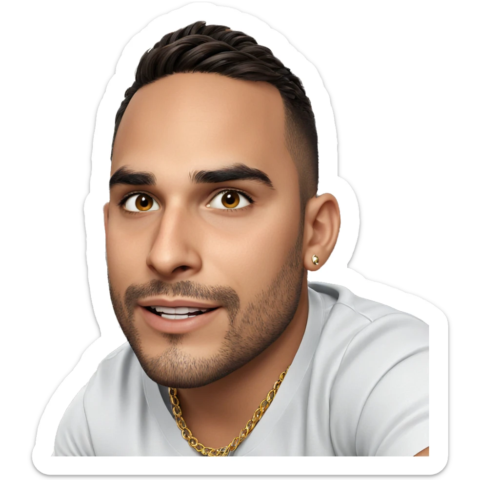 smiling boy with necklace sticker