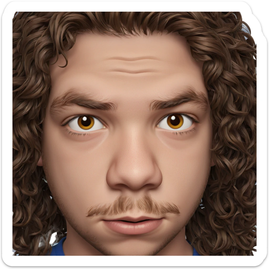 brown haired boy portrait sticker