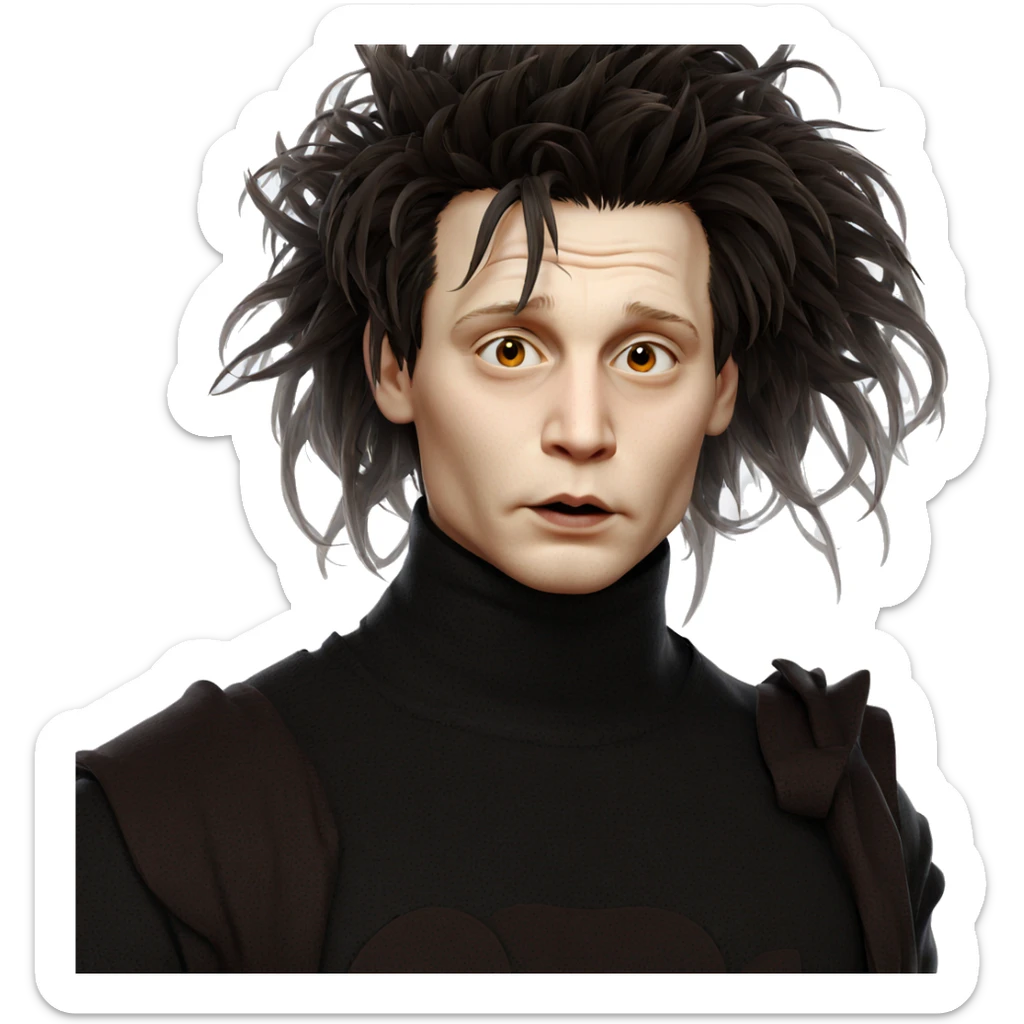 portrait of a male figure sticker