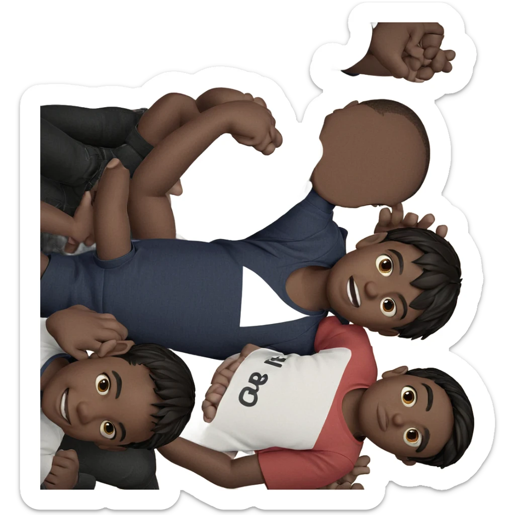 boys posing in casual style sticker