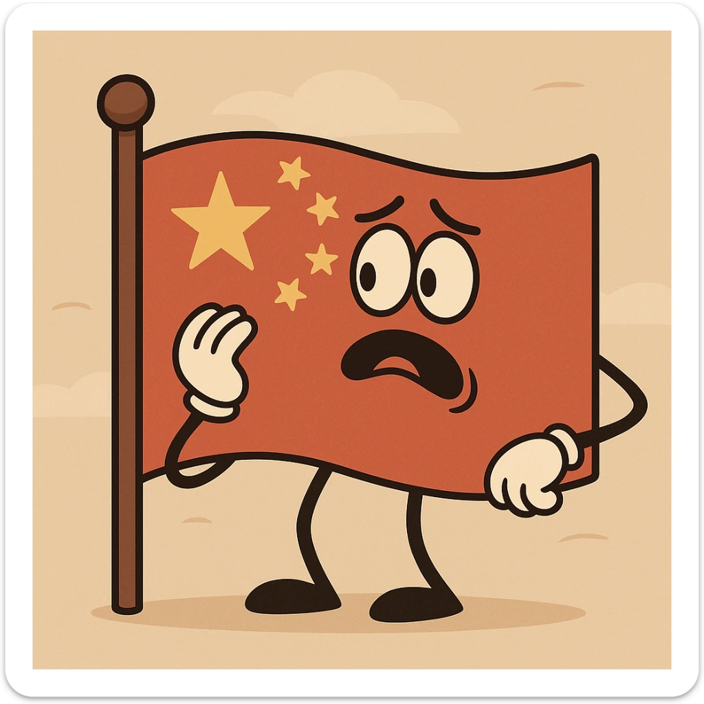 Chinese flag, flat icon style, no text sticker