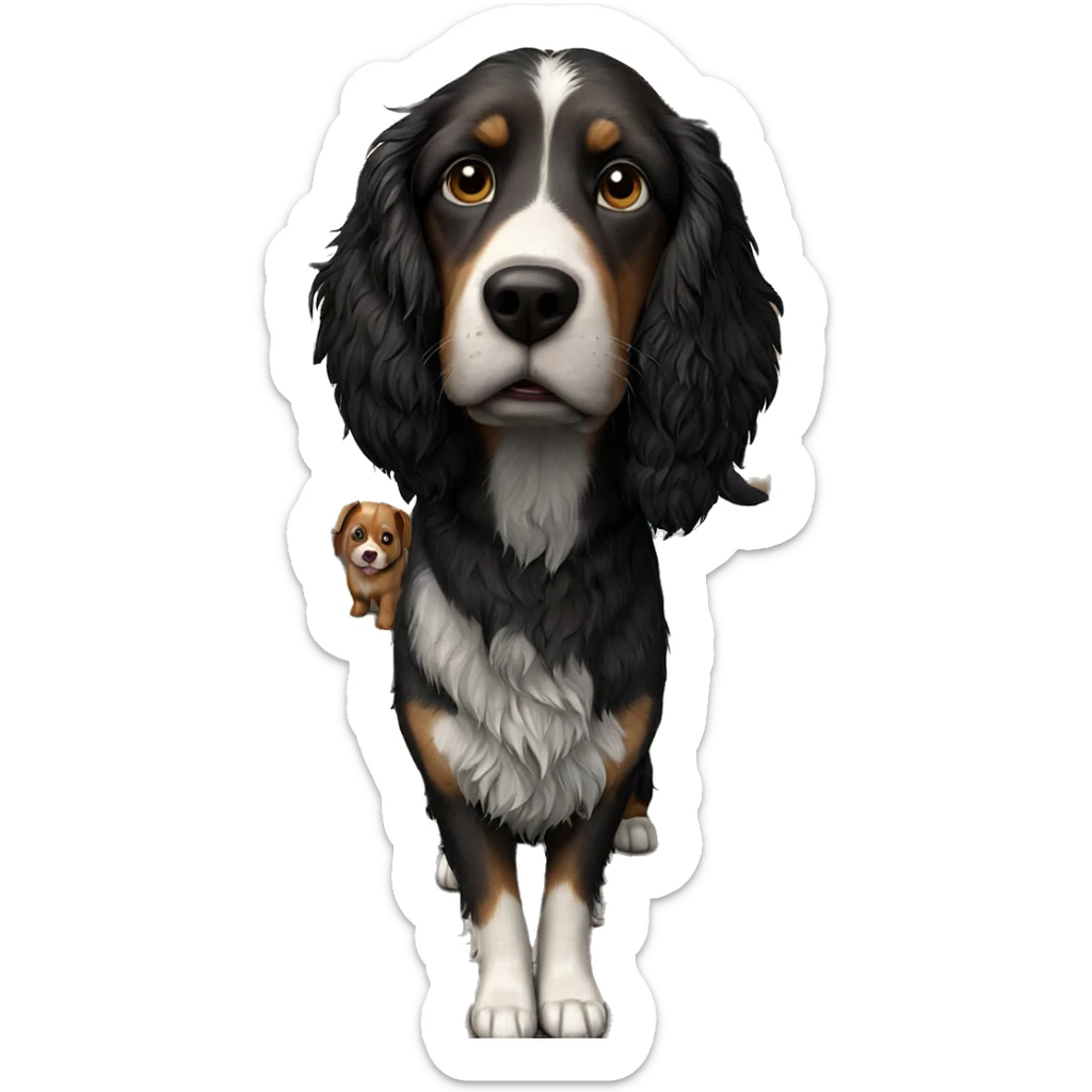 dog sitting on chair sticker