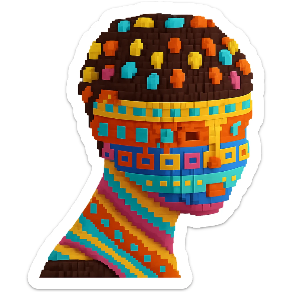 Make it voxel and bnw sticker