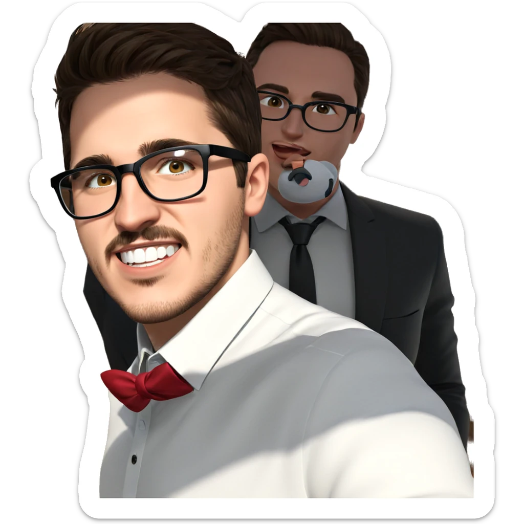 boys in stylish attire sticker