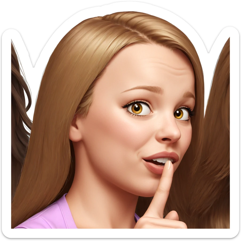 girl with a playful expression sticker