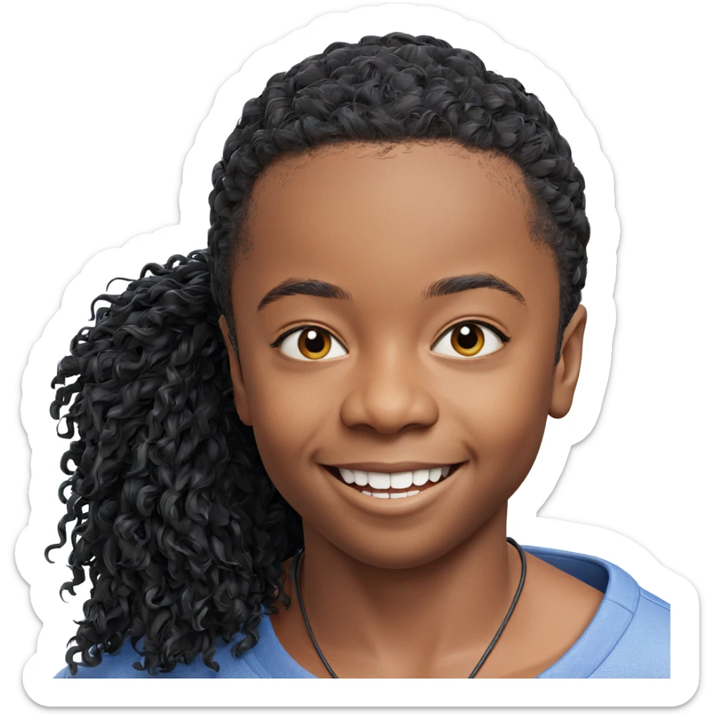 smiling dark-skinned male portrait sticker