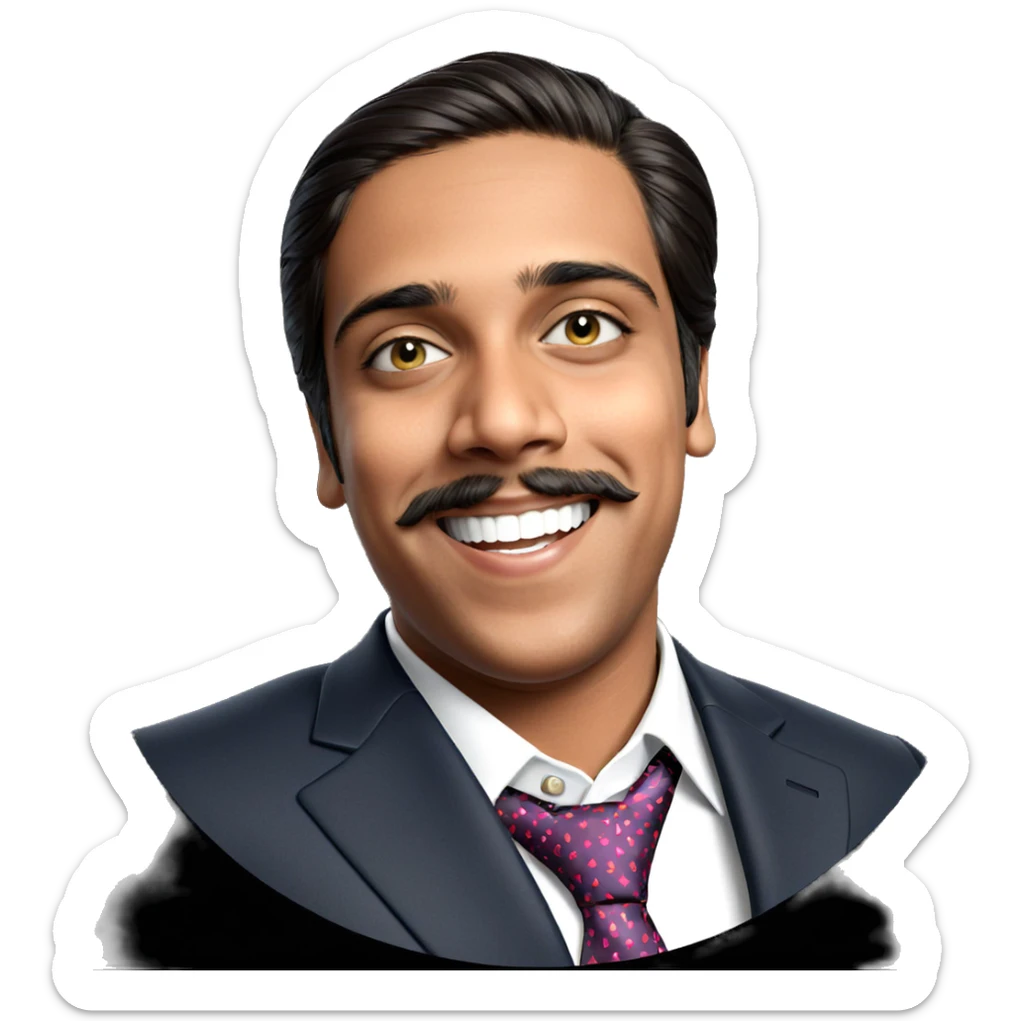 smiling boy in formal attire sticker