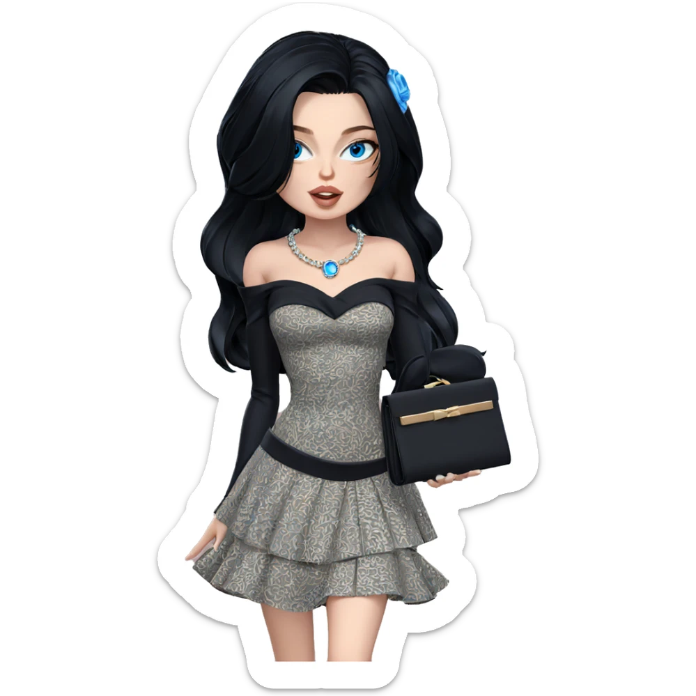 elegant girl with blue eyes sticker