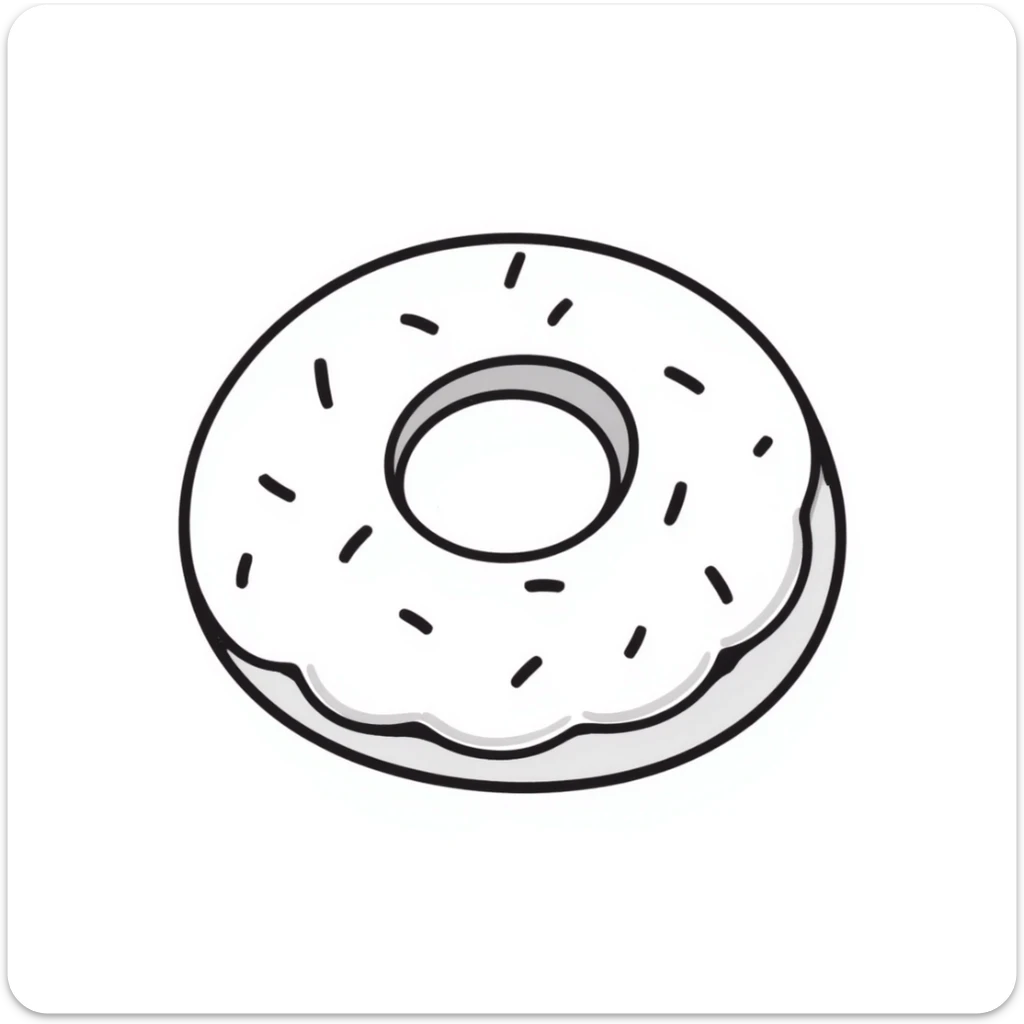 playful hand-drawn doodle of an aesthetic bagel with playful lines sticker