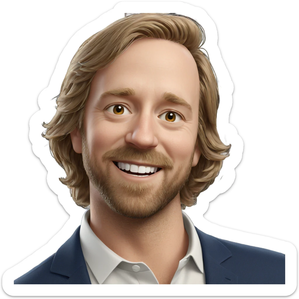 smiling solo male with beard sticker