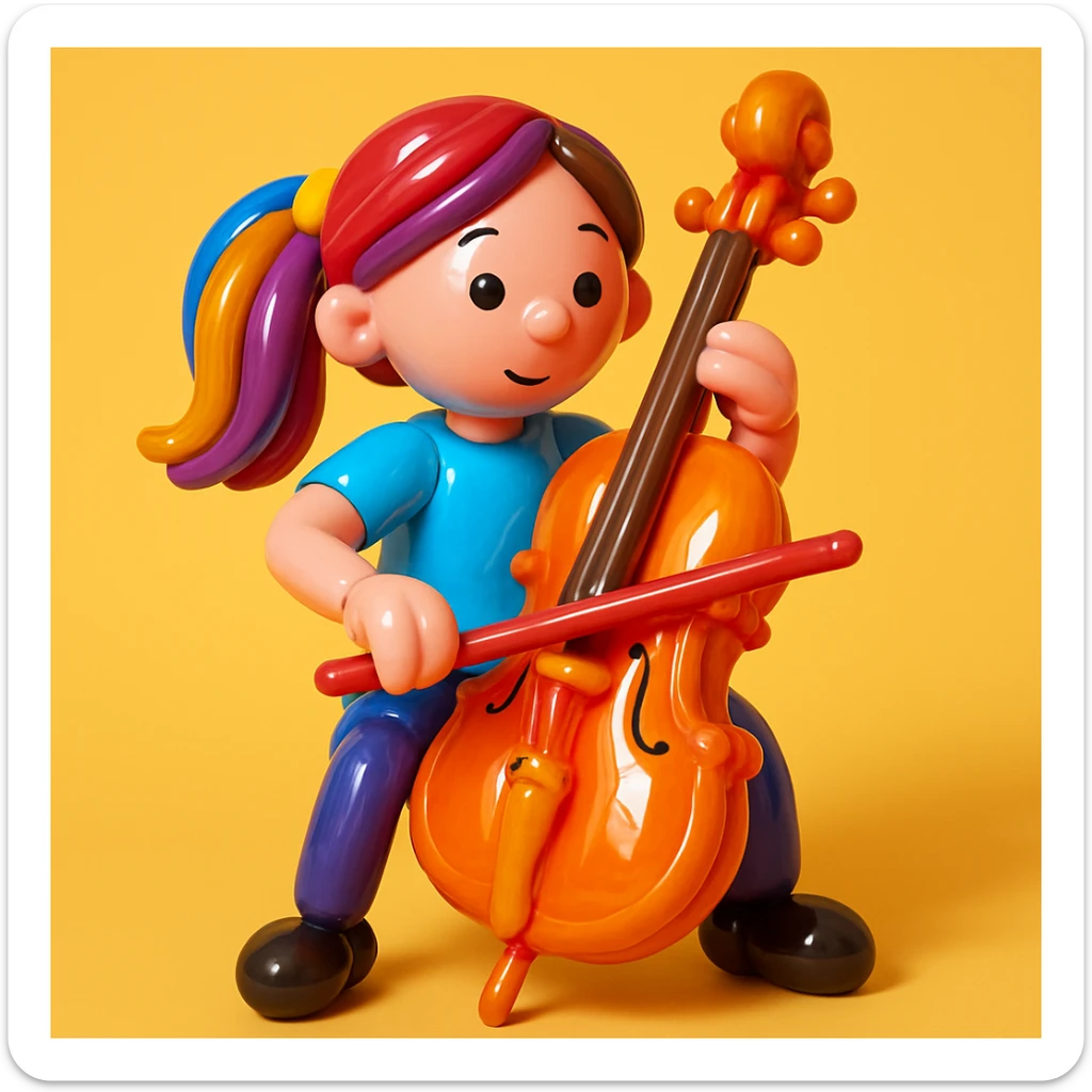 girl playing cello sticker