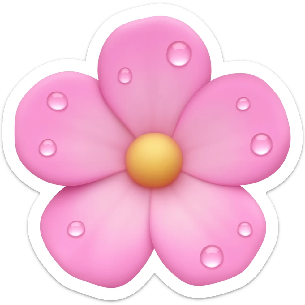 Baby pink flower real sticker