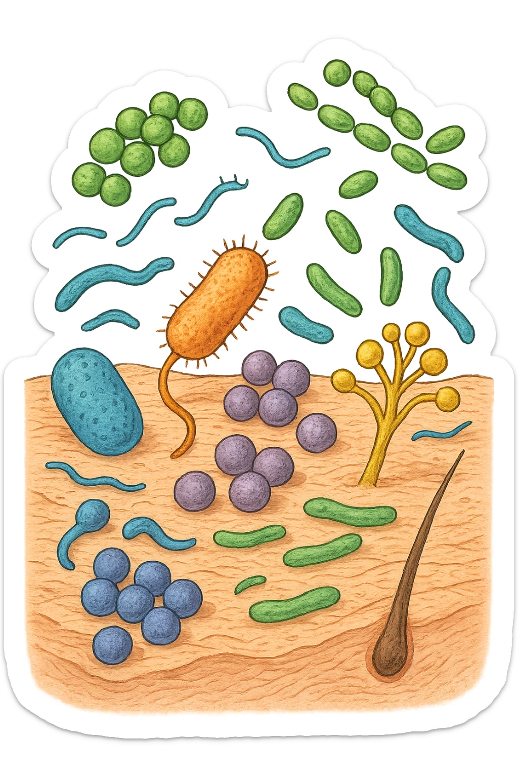 microbiota cutaneo sticker