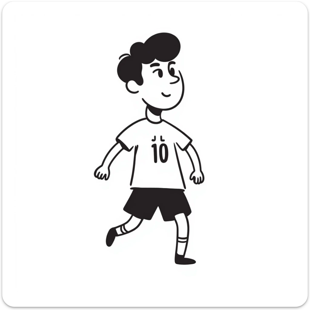 Lionel Messi, footballer, hand drawn doodle style, notion style hand drawn doodle sticker