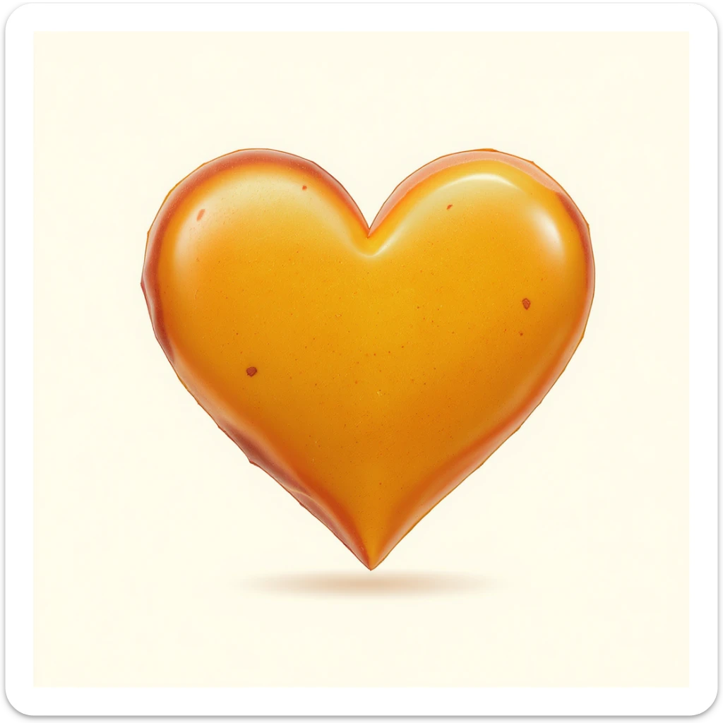 food heart emoji, shiny, no background sticker