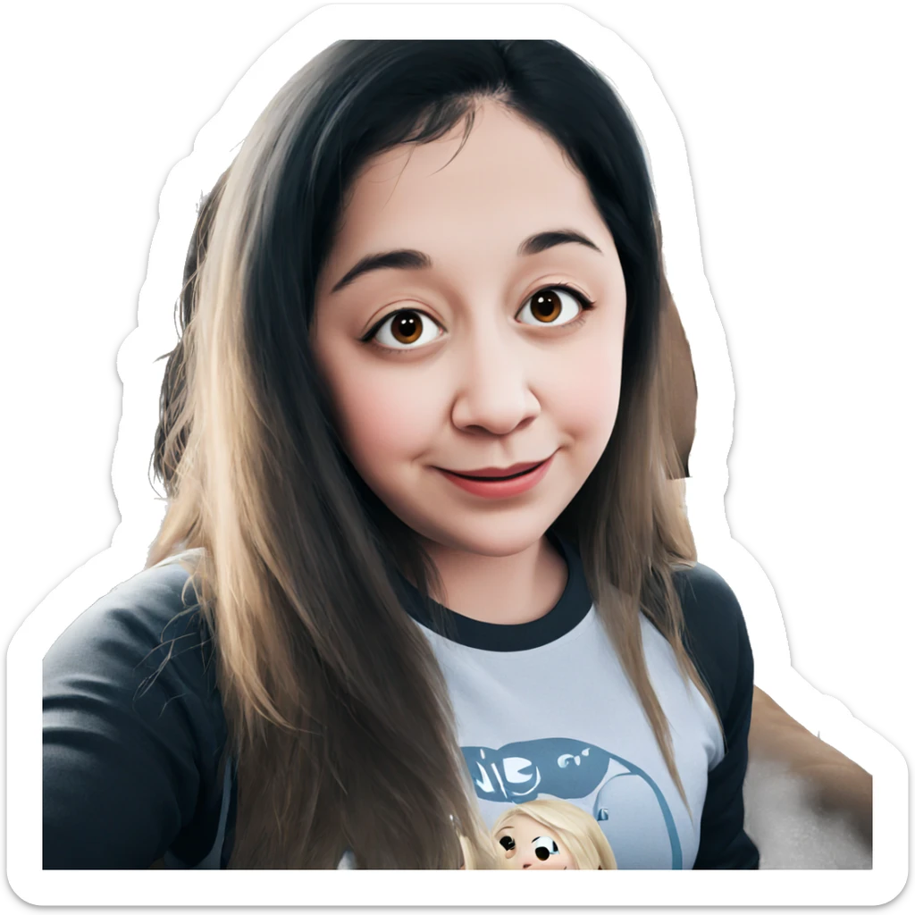 smiling girl on couch sticker