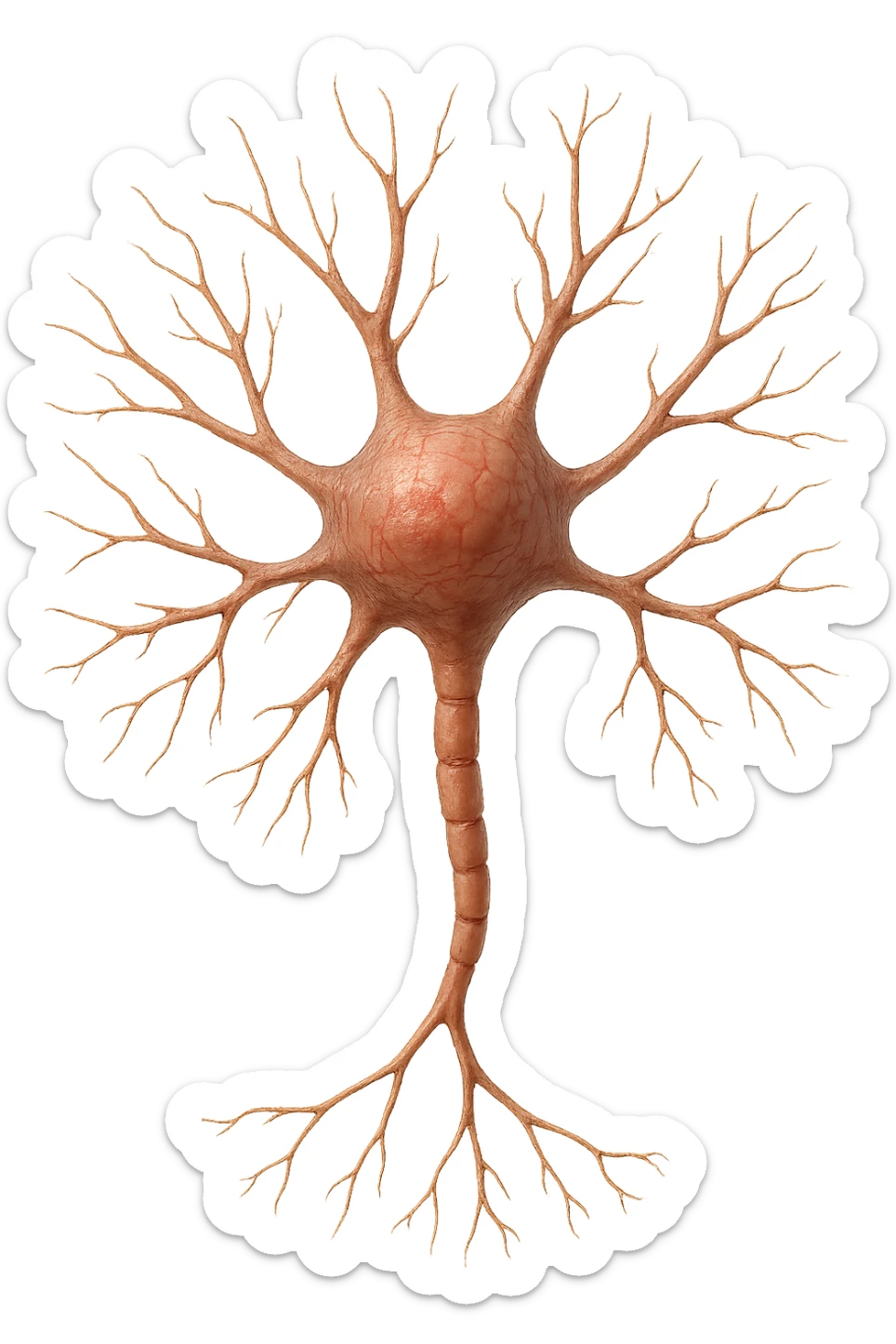 neurone umano anatomico realistico, iperrealistico 4k sticker