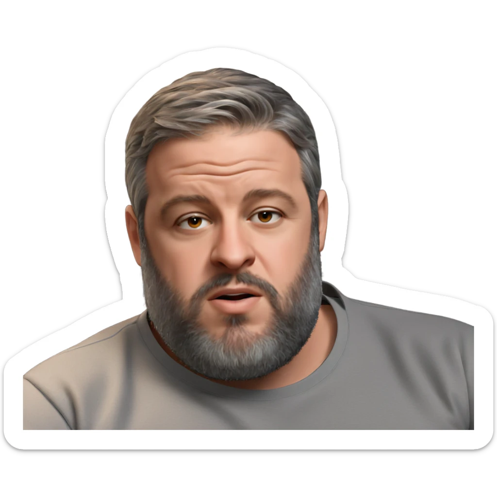 realistic solo male portrait sticker