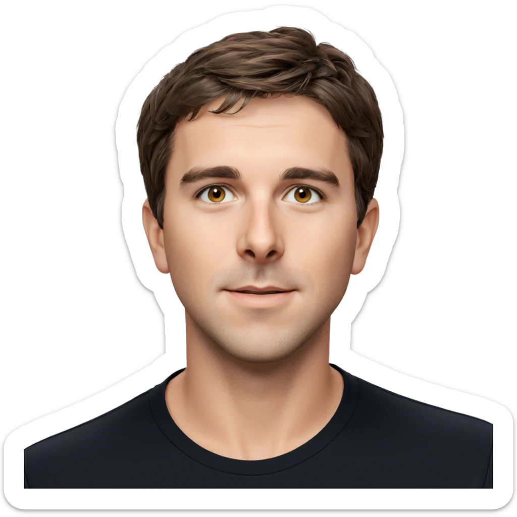 simple male portrait with brown hair sticker