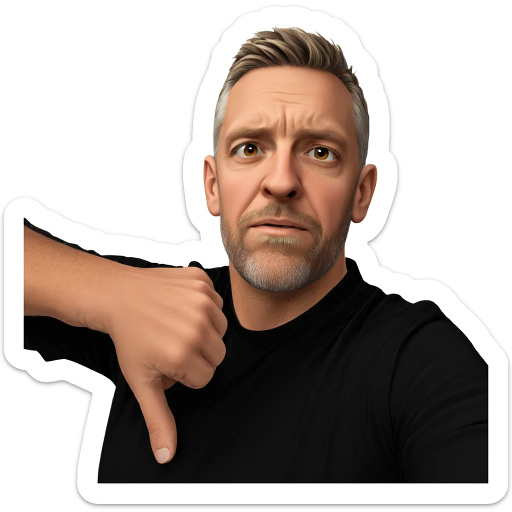 male portrait in black shirt sticker