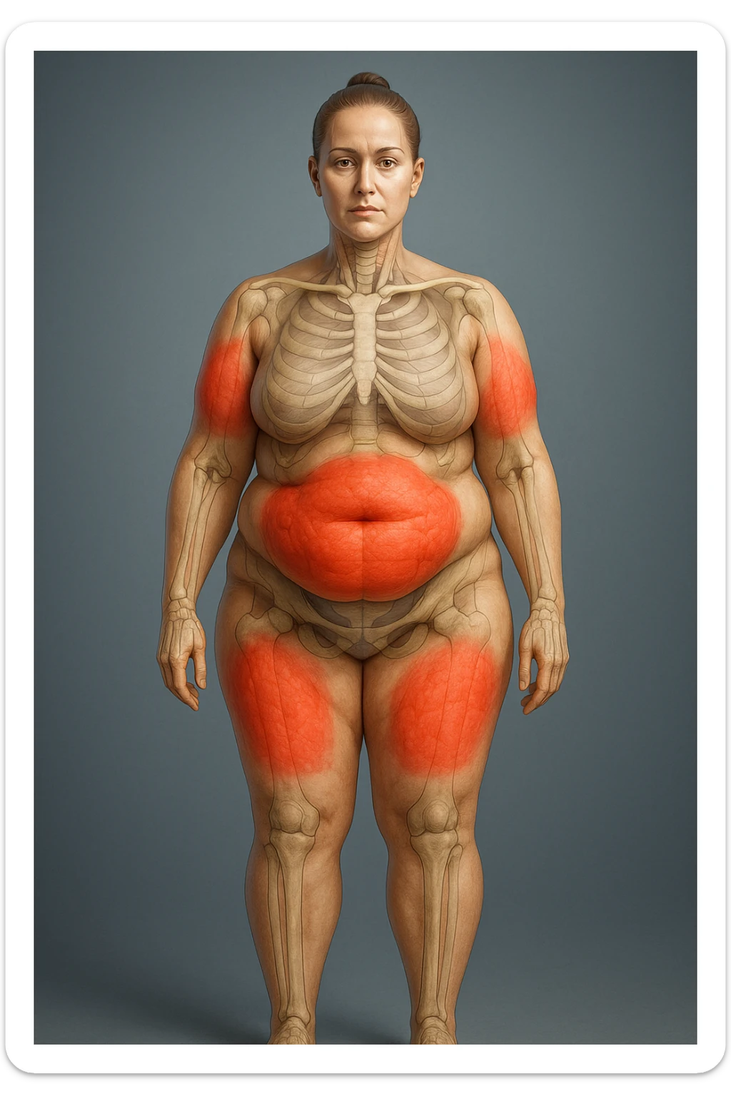 Donna Composizione Corporea Sbilanciata su un corpo umano in 3D sticker