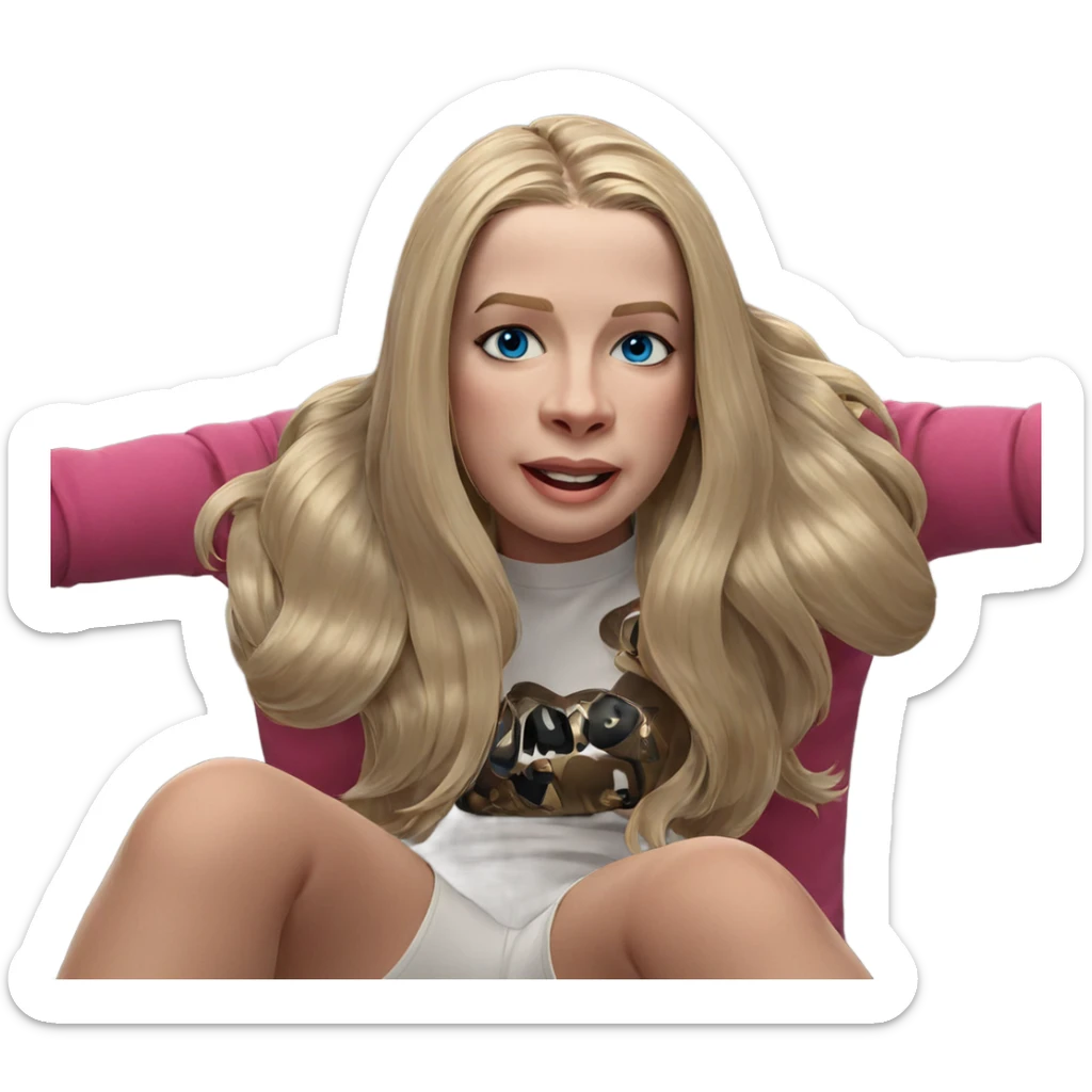 blonde girl with blue eyes sticker