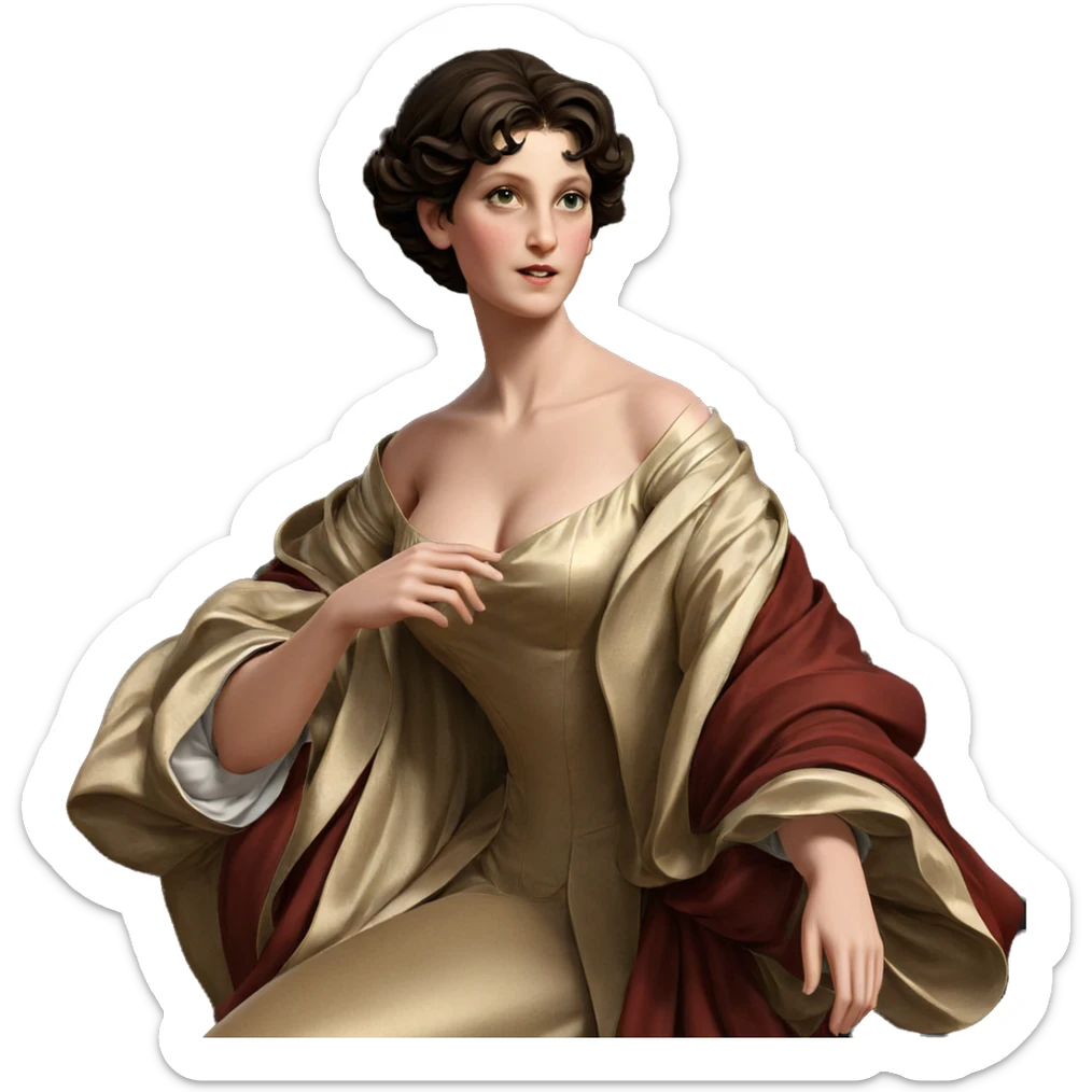 elegant girl in fine art sticker