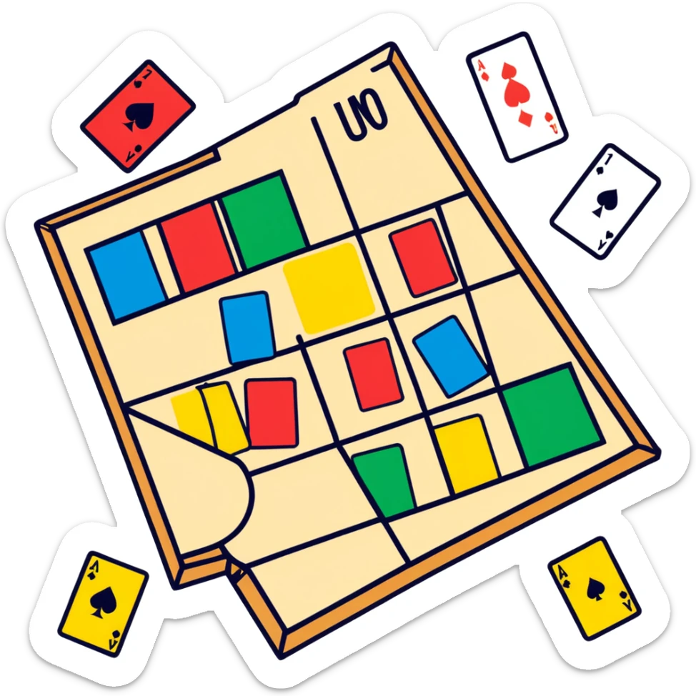 Quiero que me crezco como una tabla del parchís que llega a algunas cartas del juego del uno y del virus por ahí esparcida y que sea súper cozy
 sticker