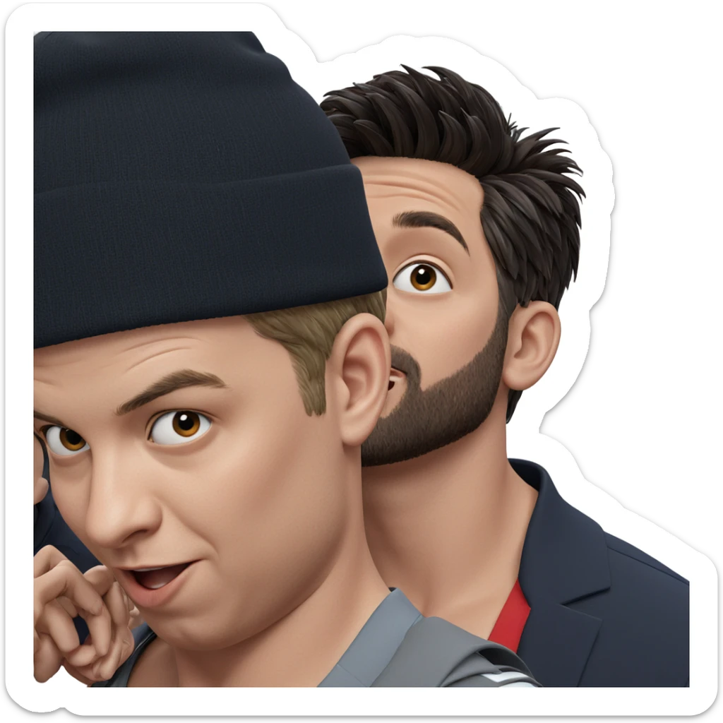 two boys in stylish attire sticker