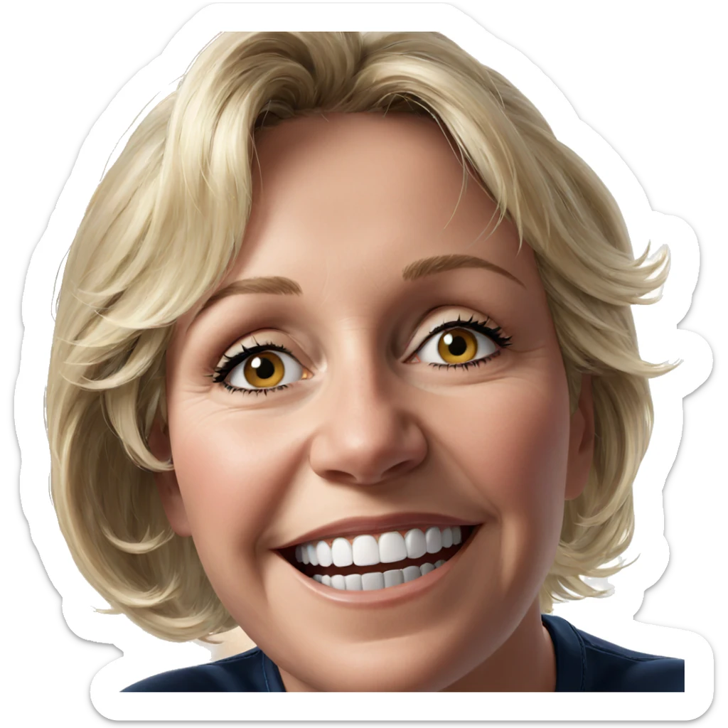 smiling blonde girl portrait sticker