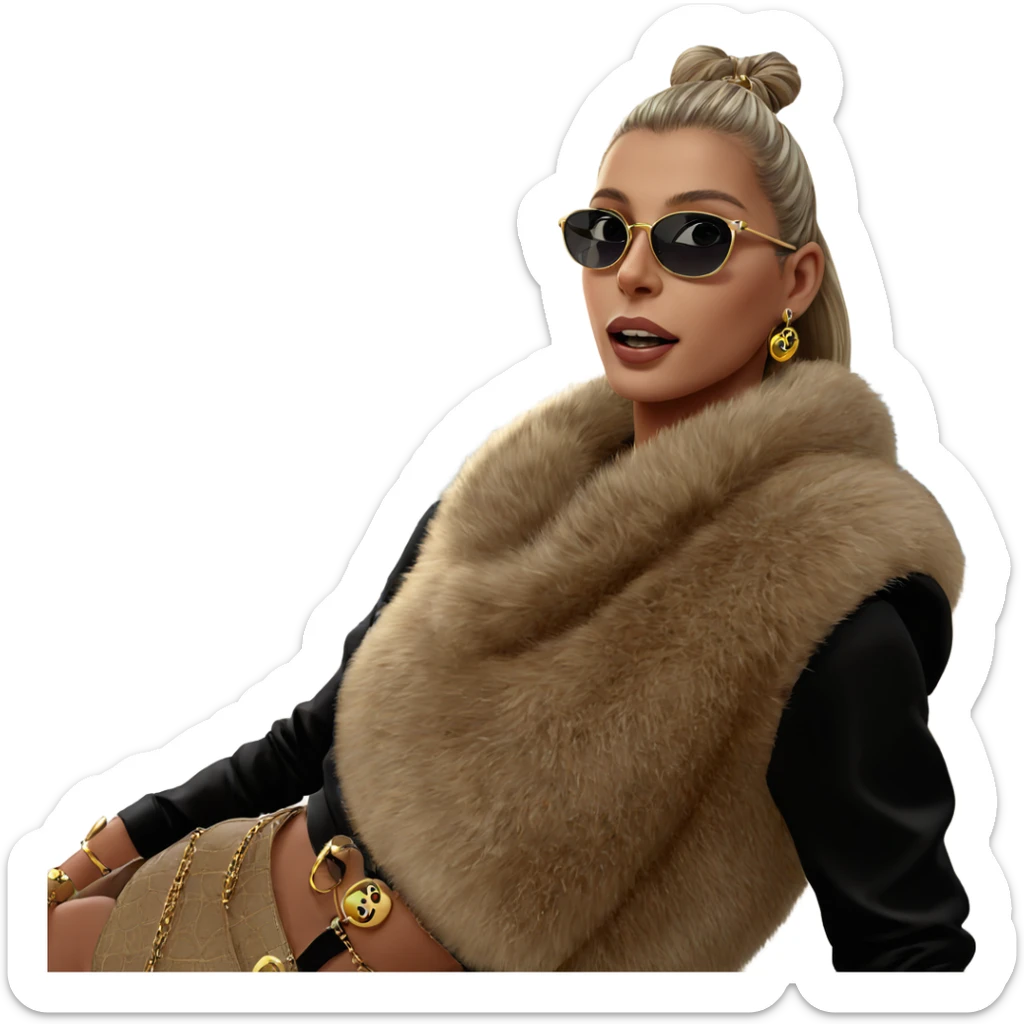 girl in sunglasses with jewelry sticker