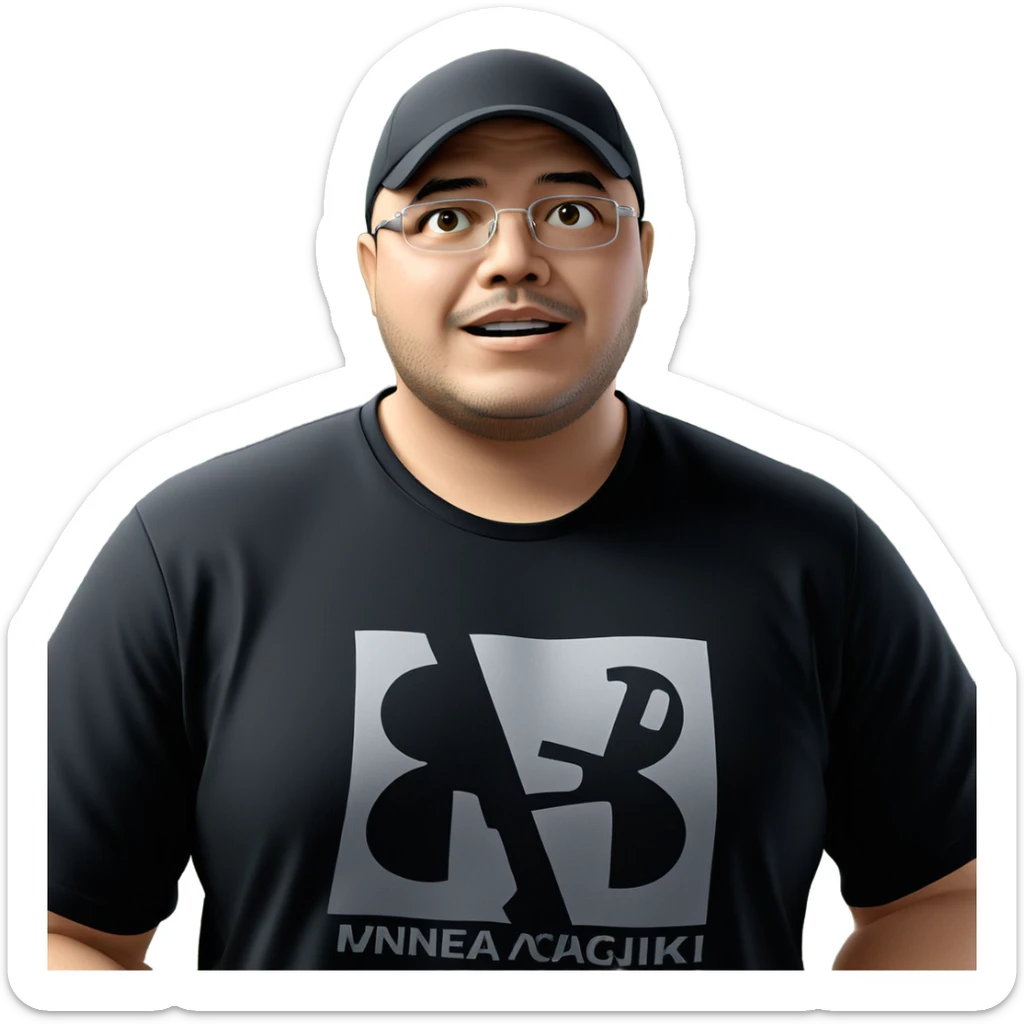 confident man in black shirt sticker