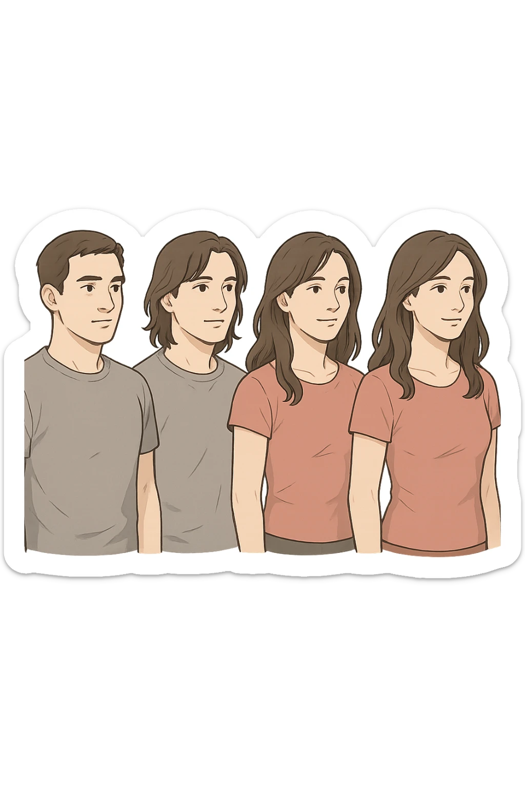 Trasformazione uomo verso la donna sticker