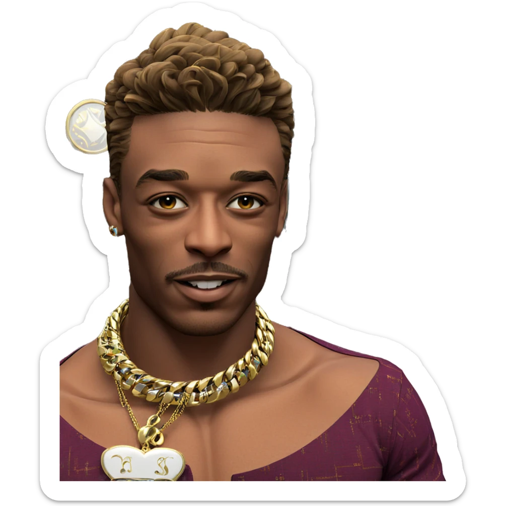 handsome male with jewelry sticker