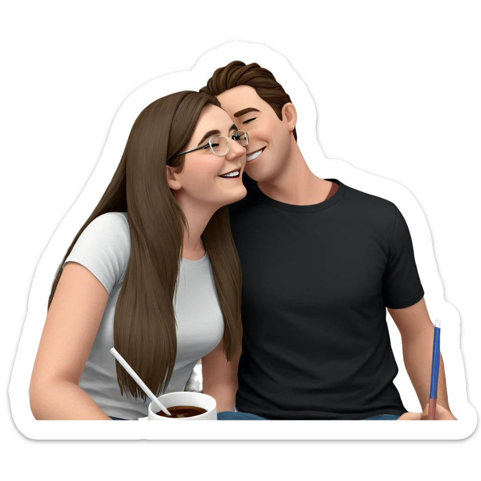 couple enjoying a moment together sticker