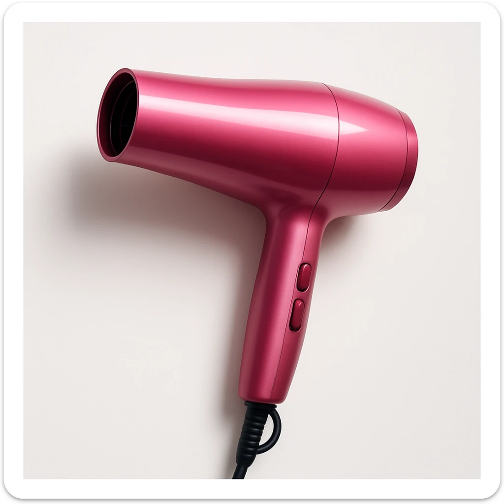 pink hair dryer sticker